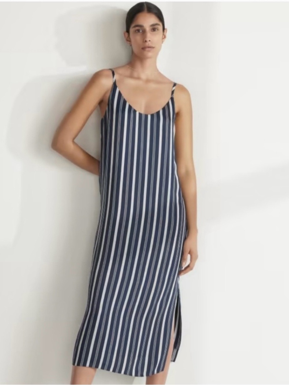 Everlane Hammered Satin Slip Dress